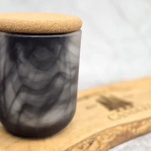 Black and White Swirl Jar 10 oz.